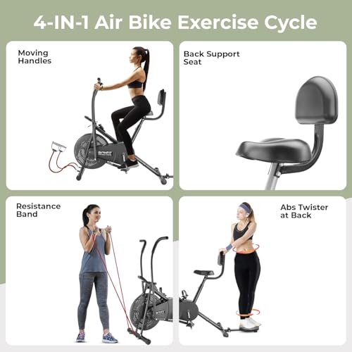 Image of BIONFIT Patented Design Exercise Cycle for Home, Men & Women Fitness | Gym Cycle with Attached Resistance Band | Max User Weight: 120 Kg | For Free Installation, Contact Bionfit Customer Care