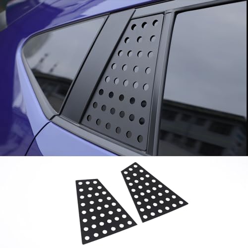 Car Rear Side Window Louvers Cover Compatible with Subaru Crosstrek 2024 2025 Exterior Accessories, Aluminum Side Window Louvers Air Vent Cover, 2Pcs (Black)