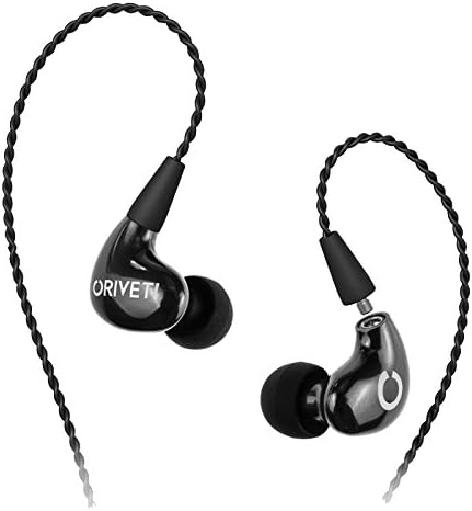 ORIVETI New PRIMACY - Whole Aluminium Earphones Body, Triple Driver Hybrid 2 Balanced Armature+Dynamic, High Fidelity, Cable Detachable, in-Ear Headphones (Jet Black)