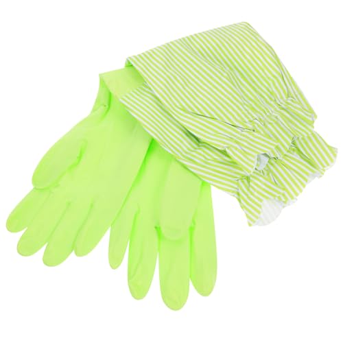 HOUDERCO 1 Par De Guantes De Limpieza Para El Hogar Con Forro De Felpa, Guantes Para Lavar Platos De Cocina, Guantes De Limpieza Decorativos