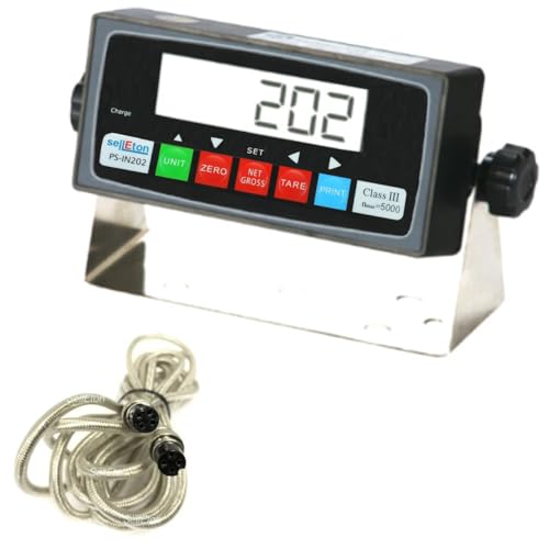 SellEton Ps-IN202 Ntep Legal for Trade LCD Indicator with Rs-232 Port/and 15' Cable for Floor Scale (Compatible with Any Floor Scale)