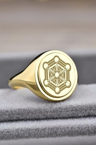 Bague cube de Métatron plaquée or, le cadeau idéal en argent sterling 925 - 4