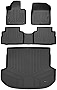 SMARTLINER Custom Fit Floor Mats 2 Rows and Cargo Liner Set Black Compatible with 2021-2023 Hyundai Santa Fe (Does Not Hybrid Models)