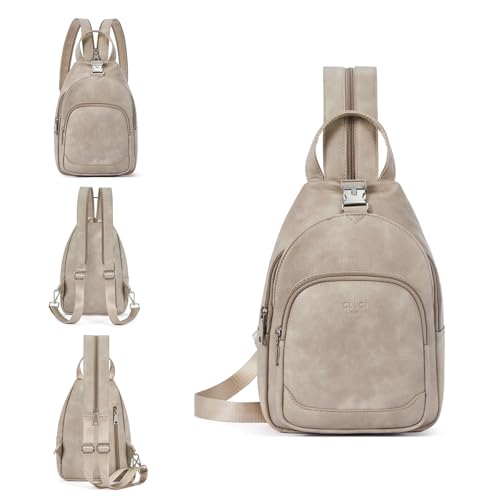 Image of CLUCI Sling Bag for Women Leather Women's Backpack Small Convertible Backpack Purse Crossbody Bag for Travel