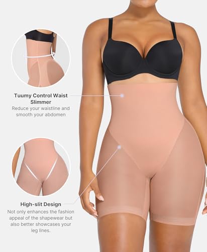 Image of SHAPELLX Shapewear for Women Tummy Control Underwear High Waist Butt Lifting Shorts Seamless Slimmer Womens Body Shaper