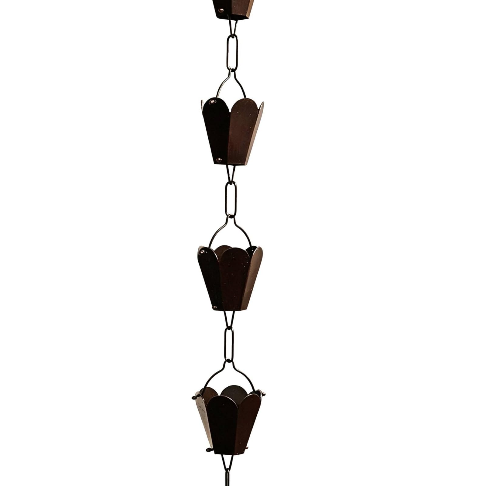 Colcolo Chaîne Pluie en Aluminium Décoratif Finition Métallique Sombre, Facile à Installer, Adaptateur Gière pr Chaîne Pluie, Bronze