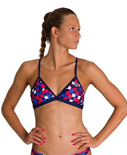 ARENA Traje de baño para Mujer Red USA Tie Back MaxLife Bikini Swimsuit