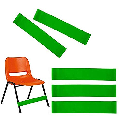 Pack of 5 Chair Bands for Kids with Fidgety Feet Fidget Bands for kids with Sensory ADHD ADD SPD Autism Sensory Needs Natural Latex Stretchy Foot Bands for Home Classroom Chairs School Desks (5 Green)