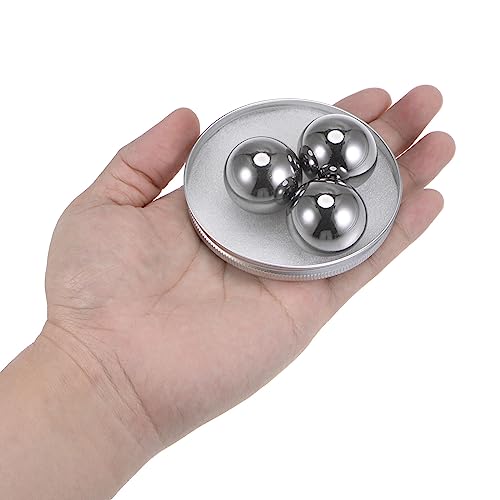 sourcing map 3Stück Kugellager Kugeln 30mm Durchmesser G10 Präzision Metallkugeln, Kugellager Stahlkugeln für Fahrräder Skateboard Rollen Silber