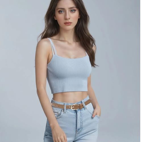 Women Skinny Belts Thin Waist Belt Faux Leather Belt for Jeans Dress with Gold Alloy Buckle2