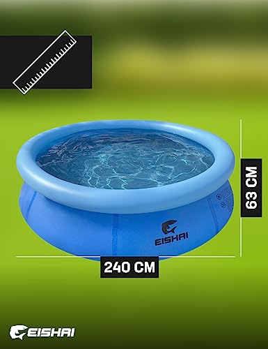 EISHAI Oasis Aufstellpool rund 240 cm x 63 cm für Kinder und Erwachsene aufblasbarer Pool für Garten (Blau 240 cm)