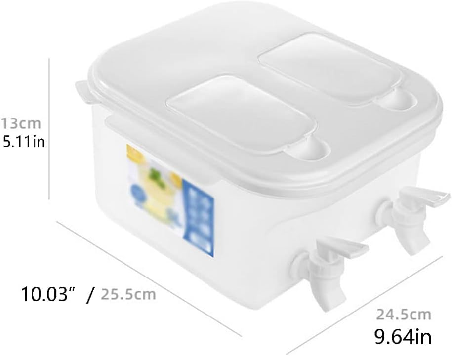 ZR98US Drink Dispenser 5L Plastic Refrigerator Cold Kettle with Faucet Lemonade Bottle Cool Water Jug Easy Dispensing
