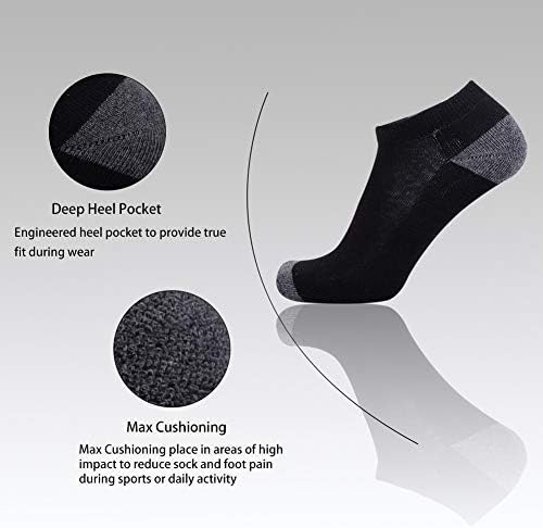 JOYNÉE Mens Low Cut Socks Ankle Athletic Performance Workout 6/10 Value Pack