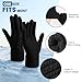 Trifabricy Winter Gloves for Women - Knit Texting Touchscreen Gloves, Warm Thick Lined Winter Gloves, Soft Elastic Cuff Womens Winter Gloves, Black