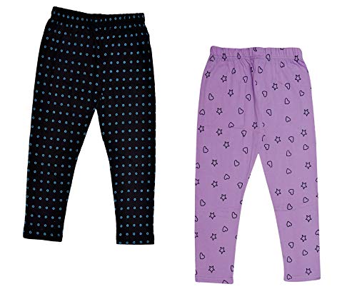 Image of IndiWeaves Girls Cotton Printed 3 /4th Leggings (Pack of 2)(71800-0811-IW-B-P2-36 Multicolor 16