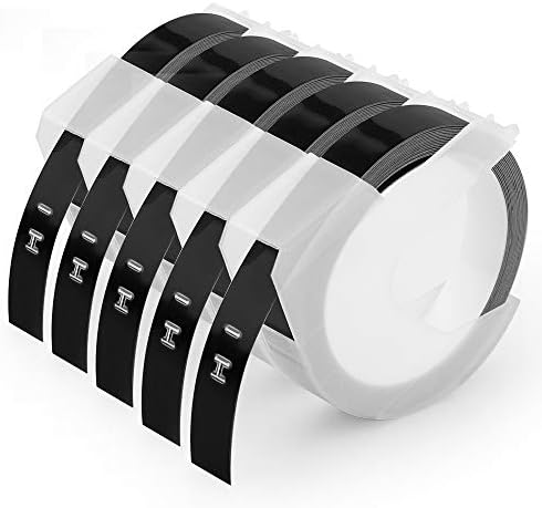 Oozmas Compatible Label Tape Replacement for Dymo Embossing Tape 3/8 Inch  3D Plastic Labels 1741670 White on Black for Organizer Xpress Pro 12965 ...