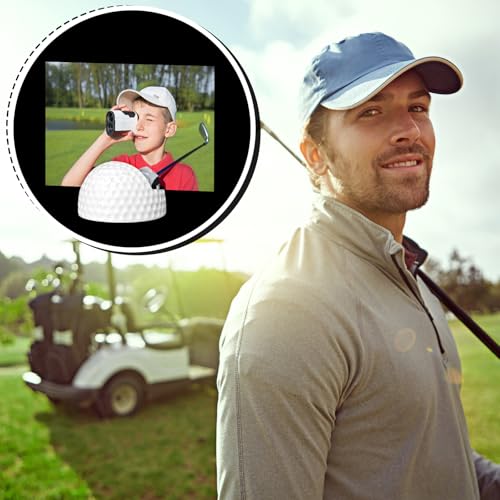 Image of Leinuosen 24 Pcs Resin Golf Base Centerpieces Place Card Holder Half Golf Ball Shaped Table Number Holder Name Place Photo Stand for Office Menu Events Wedding Party