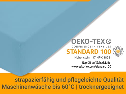 Drap housse coton doux 90x190 cm bleu clair Npluseins pour lit simple - 7