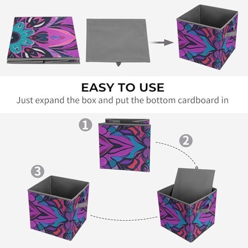 Bacs de rangement pour vêtements pliables motif mandala