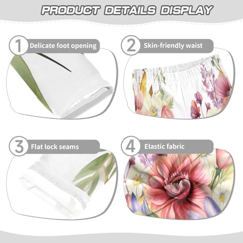 Bolaz Toddler Girls Leggings Printed Yoga Pants Leggings Purple Pink Rose for Kids3