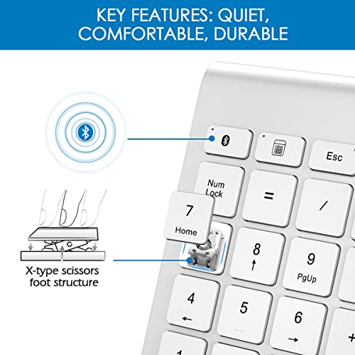 image for Foloda Bluetooth Number Pad for Laptop, Wireless Bluetooth 10 Key Nume