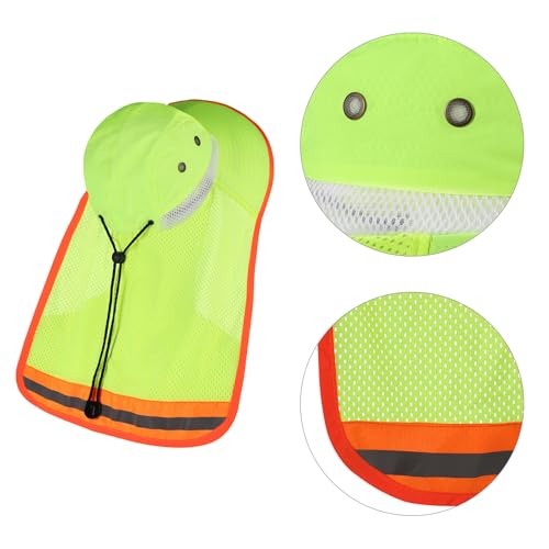 Image of High Visibility Sun Bucket Hat Reflective Neon Boonie Hat Summer Wide Brim Mesh Fishing Cap for Men Women