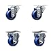 Swivel Caster Set of 4 with 2 Rigid Casters - 3.5 Inch Solid Polyurethane Wheel ? 300 lbs. Capacity Per Caster?3-1/8 Inch x 4-1/8 Inch Overall Top Plate?Service Caster Brand