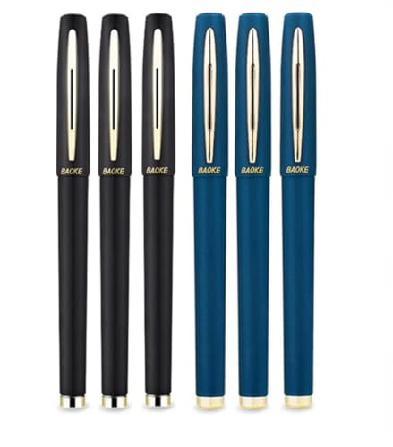 Image of worison Baoke 0.7mm 6pcs Blue and Black Gel pen Ink Roller Ball Pen