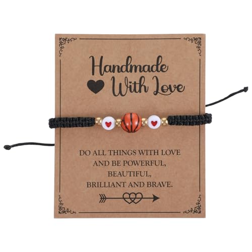 Ouligay Fútbol Baloncesto Regalos Niños Ajustable Pulsera de Baloncesto Trenzada Pulsera de la Amistad Niños Regalo de Pascua Niño Pulseras en Forma de Bola para Niños Chicos Niñas
