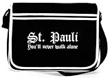  Shirtstreet24, ST.PAULI, Retro Messenger Bag Kuriertasche Umhängetasche, Größe: onesize,Schwarz