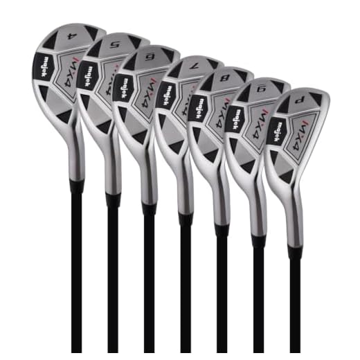 Men’s Majek MX4 Hybrid Iron Set, which Includes: #4, 5, 6, 7, 8, 9, +PW Senior Flex Right Handed Utility “A” Flex Clubs