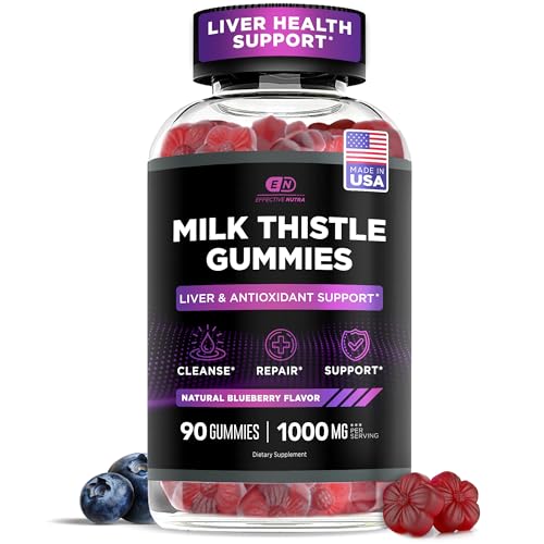 Effective Nutra Milk Thistle Gummies 1000 mg Sugar-Free 90 Count