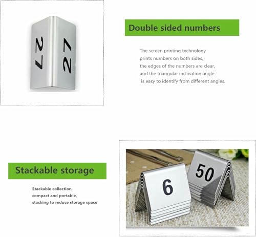 Cartes de numéro de table empilable en métal pour tableau de mariage - 4