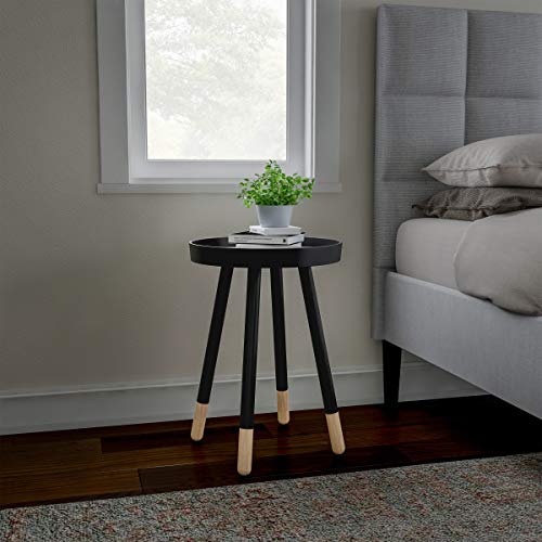 Lavish Home Decor Display And Home Accent Table With Tray Top And Two-Tone Color (Black), 17 In X 17 In X 22 In #TOP5