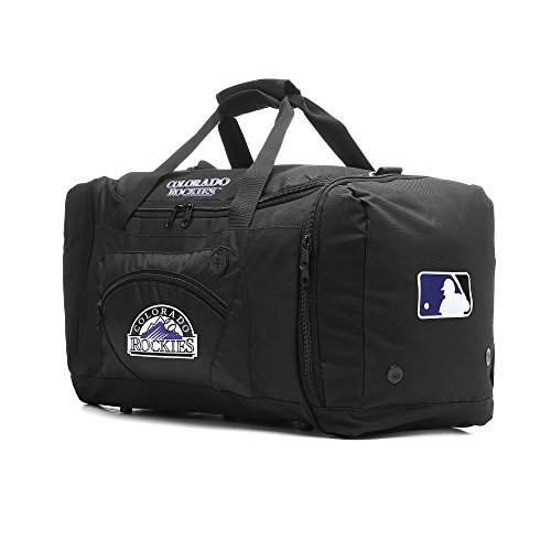 Image of MLB Colorado Rockies Roadblock Embroidered Duffel Bag, 20-Inch, Black