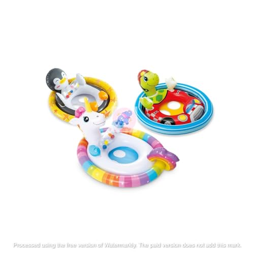 Image of Inflatable Kiddie Float | Water Baby Floater for Kids| Safe Anti-flip Diaper Style Swim Tube Rider| Swim Pool Tube for Toddlers|Multicolor Cute Swimming Pool Safety Seat (See-ME-SIT)