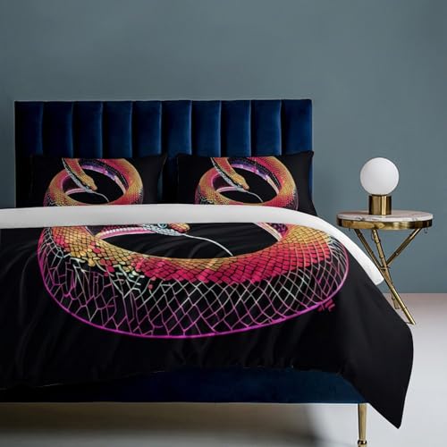 Ropa de cama infantil de serpiente animada con funda nórdica de microfibra 8
