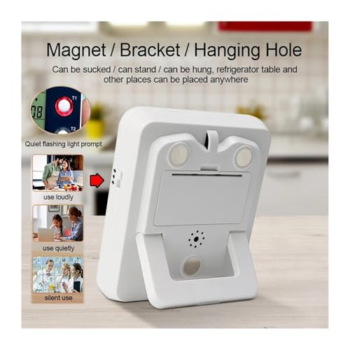 Temporizador digital de cocina con 3 canales y hasta 100 horas miniatura 4