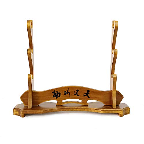 XMRISE Espada Soporte de Suelo Tabla Katana de visualización Adecuado para Samurai Holder Madera sólida 3-Tier Cover