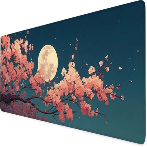 Tapis de souris fleur rose XXL 800x400 idée cadeau accessoires bureau