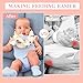 Baby Bottle Holder Hands Free, Bottle Propper for Baby, Portable Bottle Holder for Baby Self Feeding with Self-Discovery Sensory Mirror, Snap Botton Closure for Adjustable Fit (Yellow)