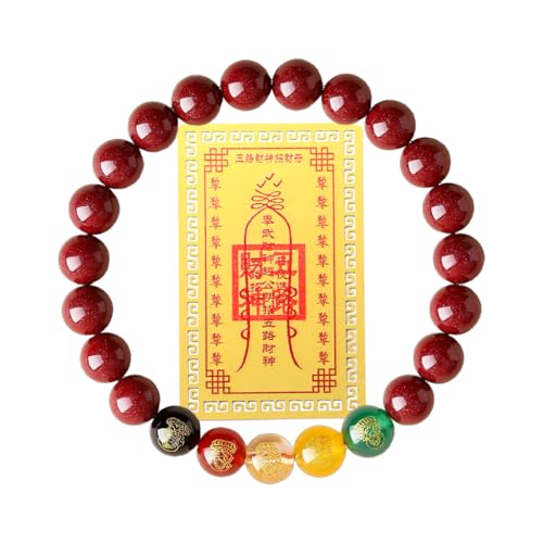 SoulPulse Cinnabar Chinese Feng Shui Wealth and Luck Bracelet for Women to Attract Money Wealth Success Cinnabar Beaded Money Bracelets for Women8mm