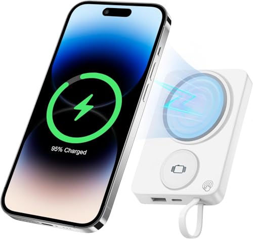 Power Bank Magnetico,Wireless Powerbank 10000mAh,caricatore portatile Wireless PD22.5W USB-C Ingresso/Uscita Ricarica Rapida Batteria Esterna Magnetica per iPhone 16/15/14/13/12/Pro/Plus/Pro Max