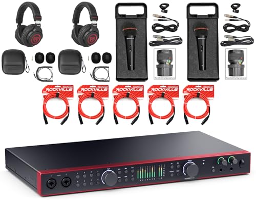 �I�[�f�B�I�Z�[�r���O�o���h��:Focusrite SCARLETT 18I20 4G �I�[�f�B�I�C���^�[�t�F�C�X�o���h��(2) Rockville PRO-M50�w�b�h�t�H���A(2) RMIC-SR�}�C�N&(5) RCXFM10P-R XLR�P�[�u��(10