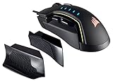 CORSAIR CH-9302011-NA Glaive - RGB Gaming Mouse - Comfortable & Ergonomic - Interchangeable Grips - 16000 DPI Optical Sensor - Black (Renewed)