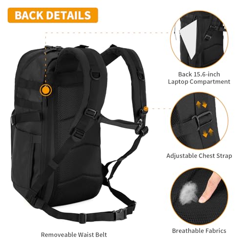 Huntvp Wojskowy plecak taktyczny 25l, 35l, plecak dla mężczyzn i kobiet, turystyczny, dla laptopa, torba na kemping, trekking, podróże