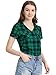 Allegra K Chemise boutonnée à Carreaux décontractée pour Femme Grille Verte XS
