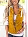 Yeokou Women's Slim Sleeveless Quilted Removable Hooded Winter Puffer Vest Coat (Large, Yellow001)