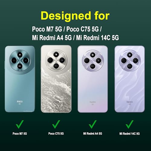 Image of Zapcase Back Case Cover for Poco M7 5G | Compatible for Poco M7 5G Back Cover | Liquid Silicon Magic Case with Camera Protection | Dark Green
