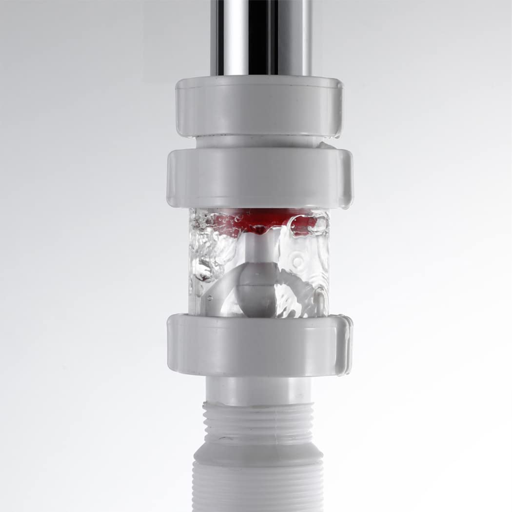 WRIST Desagüe Emergente, Grifo De Baño, Tapón De Desagüe para Fregadero De Vanidad con Desbordamiento, Desagüe De Fregadero Emergente De Latón con Manguera ABS Ajustable,Gungrey